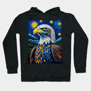 Bald eagle in starry night Hoodie